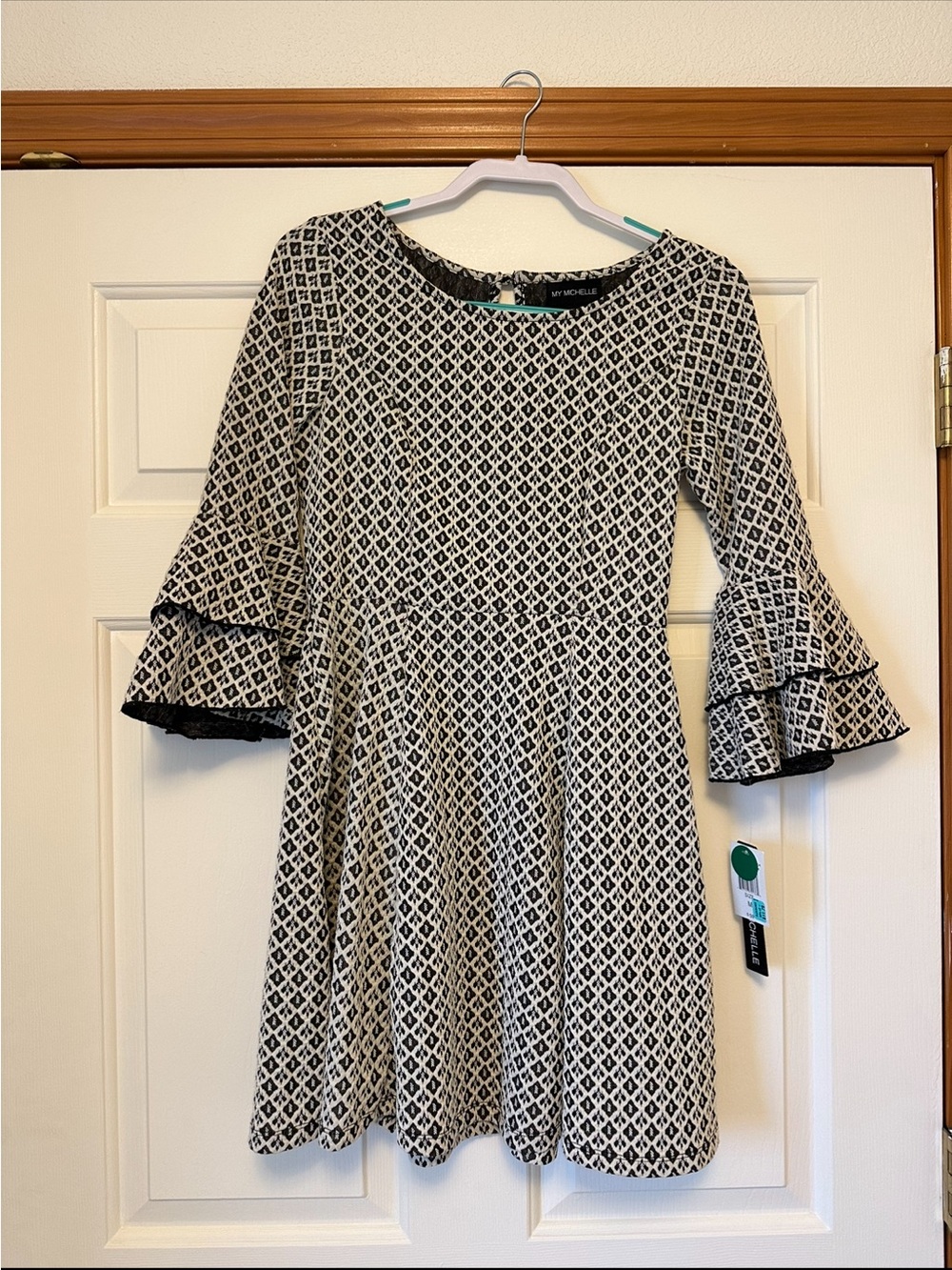 My Michelle Black and White Geometric Dress
